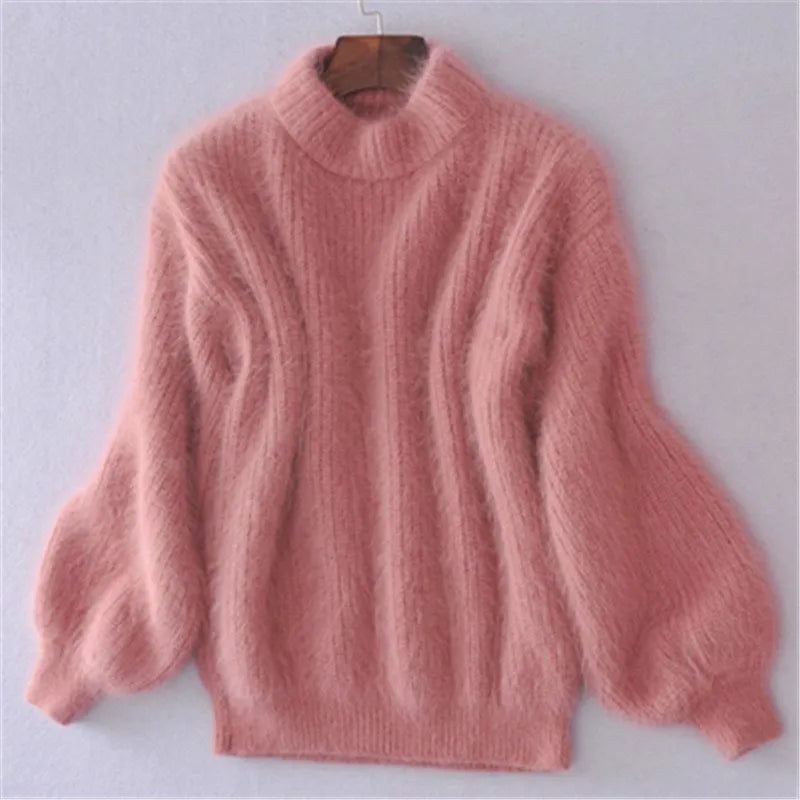 Drune Taylor - Locker gestrickter Pullover in fester Farbe - Vintage Angora Pullover