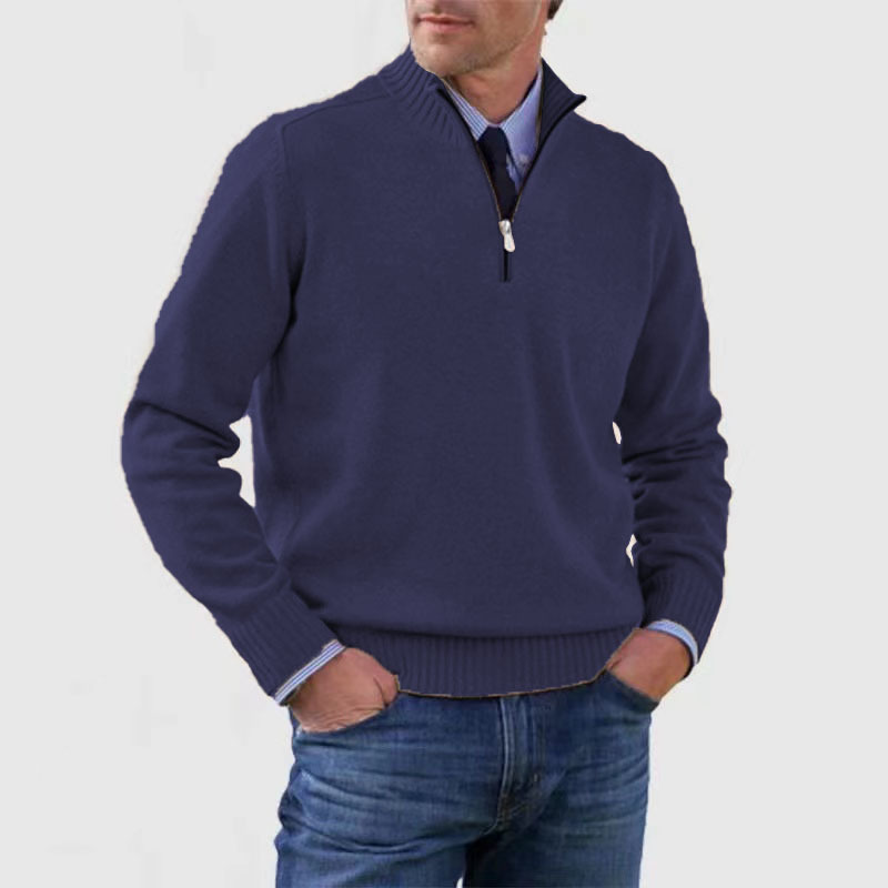 Drune | Herrenpullover Mit Halbem Reißverschluss