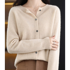 Drune Damen Rundhals Cardigan Pullover