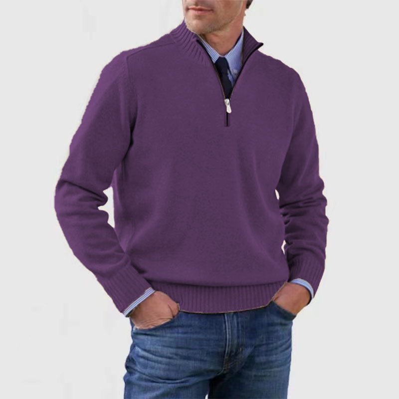 Drune | Herrenpullover Mit Halbem Reißverschluss