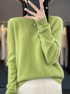 Drune | Pullover Damen Runder Ausschnitt Weicher und Eleganter Strickpullover