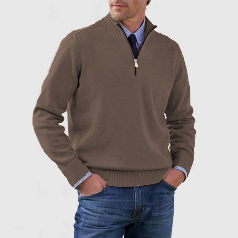 Drune | Herrenpullover Mit Halbem Reißverschluss