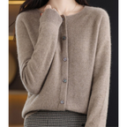 Drune Damen Rundhals Cardigan Pullover