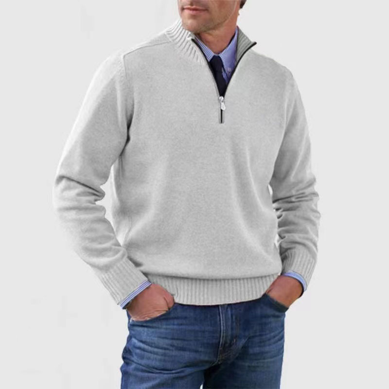 Drune | Herrenpullover Mit Halbem Reißverschluss