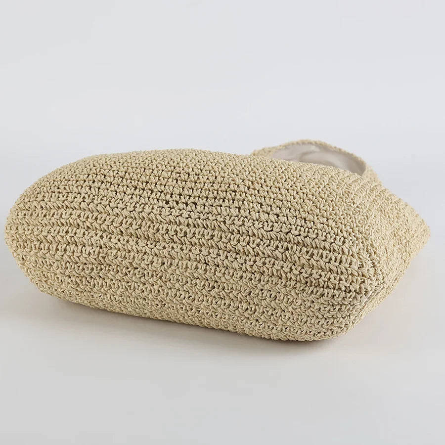 Marlene | Elegante Stroh-Strandtasche