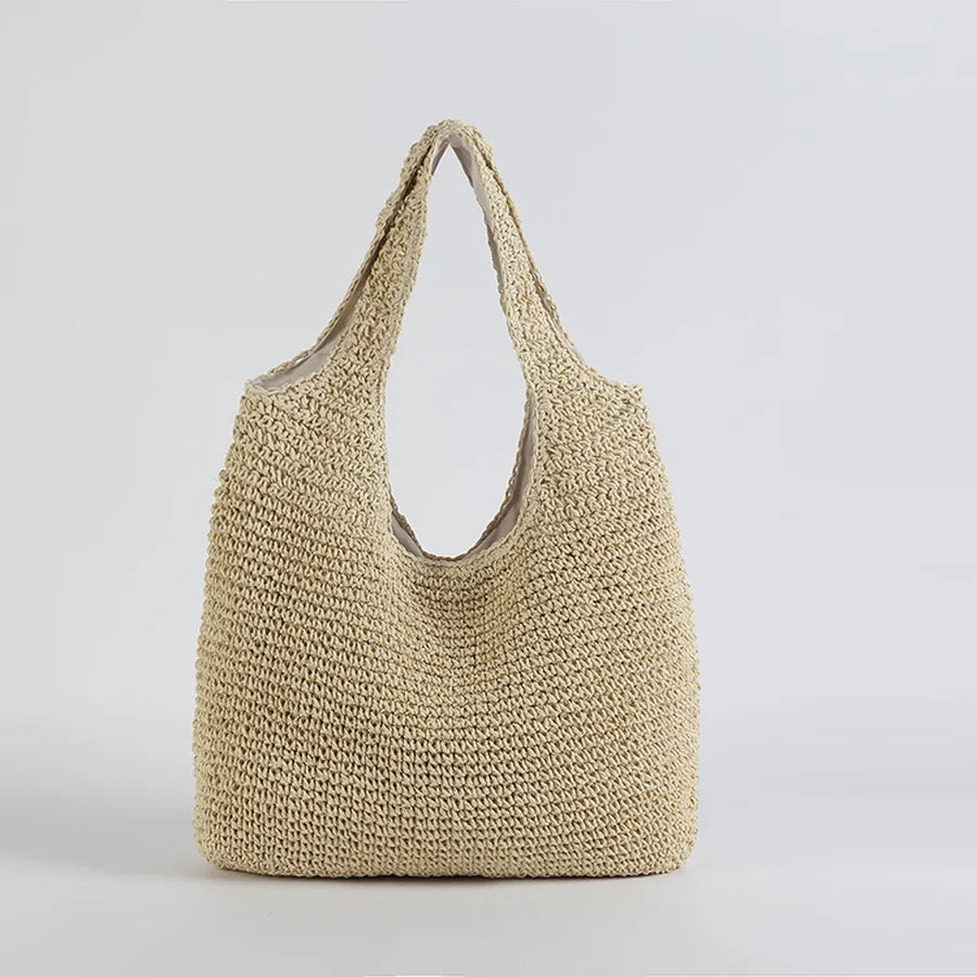 Marlene | Elegante Stroh-Strandtasche