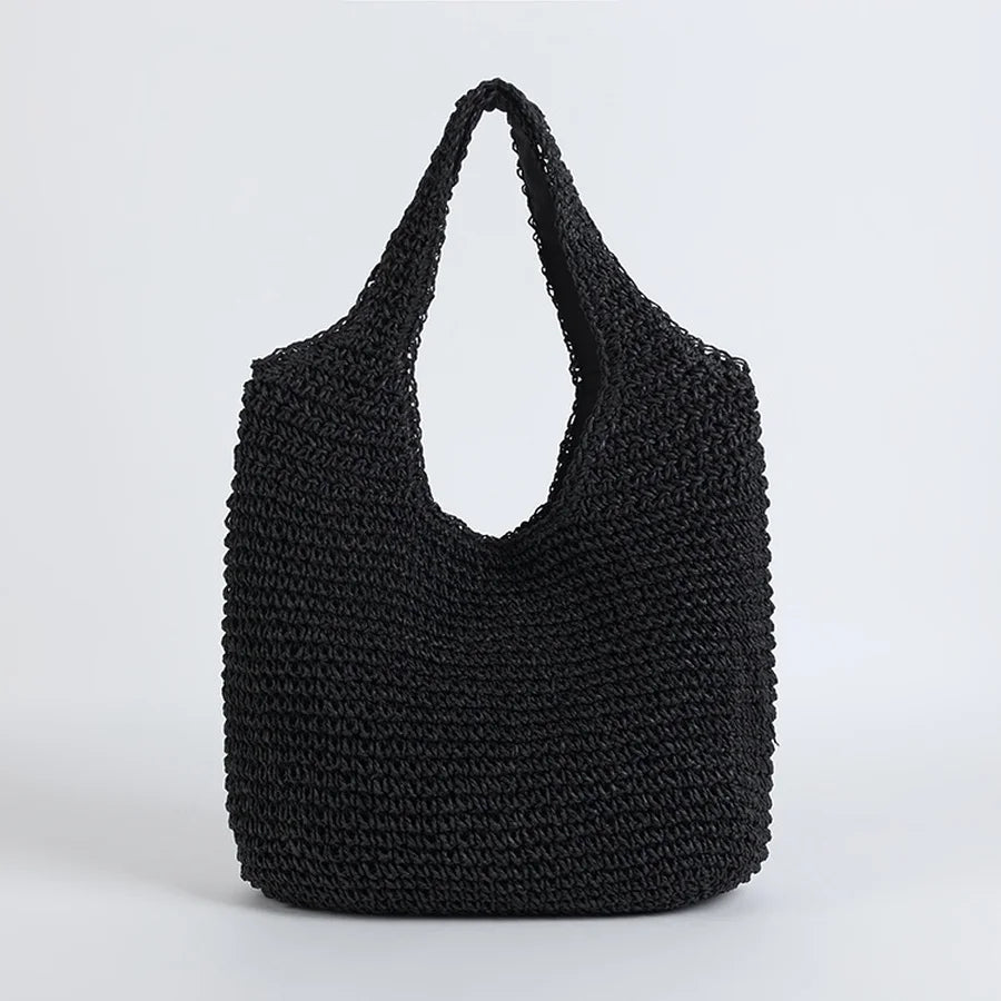 Marlene | Elegante Stroh-Strandtasche