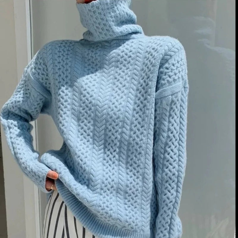 Drune | Luxuriöser Kaschmir-Rollkragenpullover mit Karomuster