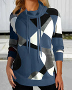 Sina | Hoodie Mit Hohem Kragen Und Kontrastfarbe