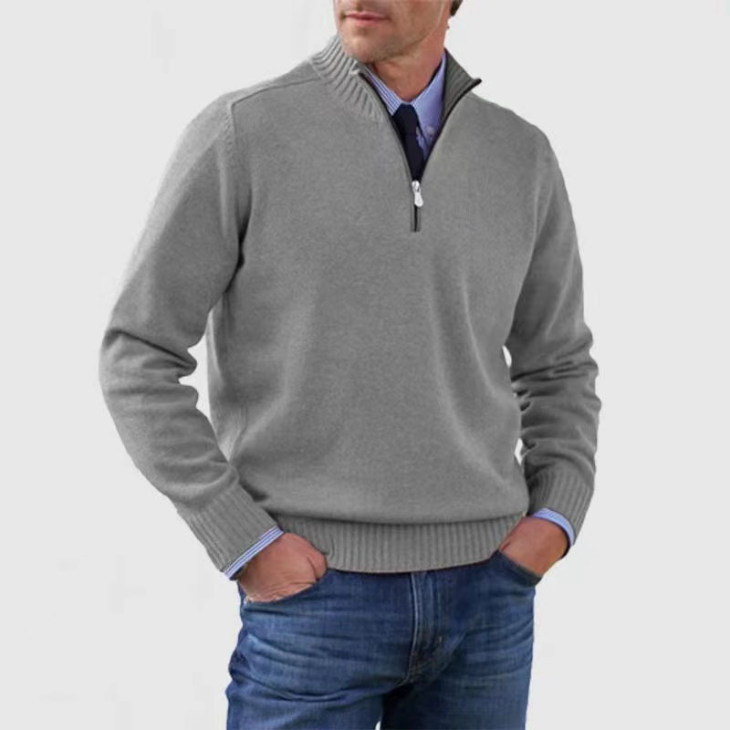 Drune | Herrenpullover Mit Halbem Reißverschluss