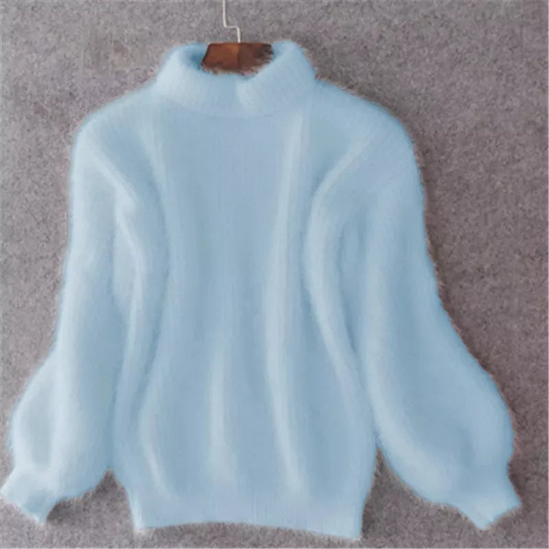 Drune Taylor - Locker gestrickter Pullover in fester Farbe - Vintage Angora Pullover