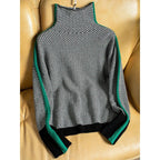 Constanze | Geometrisch gestrickter Rollkragenpullover
