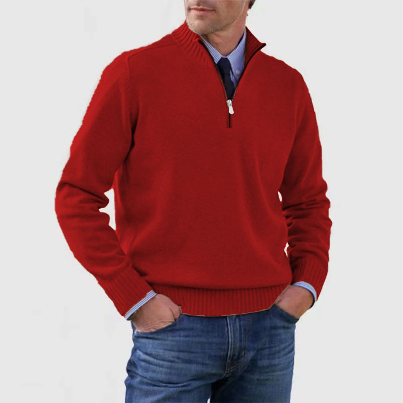 Drune | Herrenpullover Mit Halbem Reißverschluss