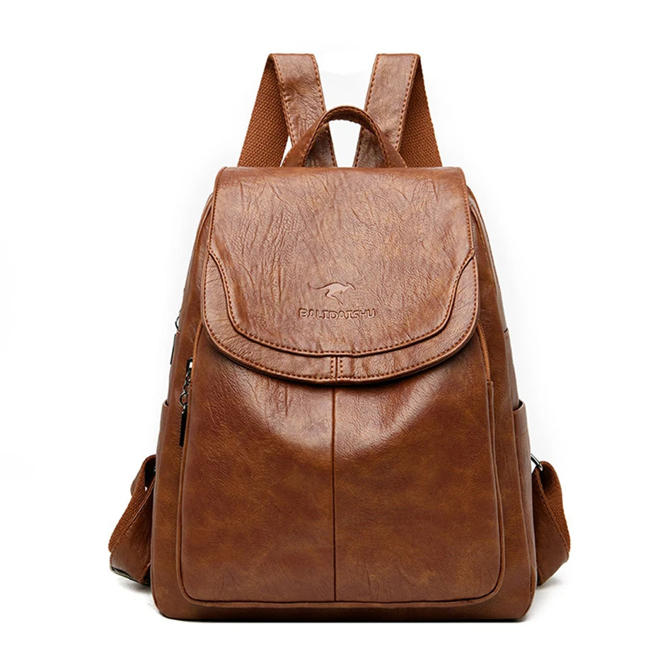Klara | Diebstahlsicherer Lederrucksack für Damen Sicheres Design