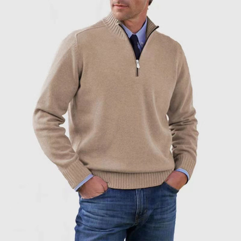 Drune | Herrenpullover Mit Halbem Reißverschluss