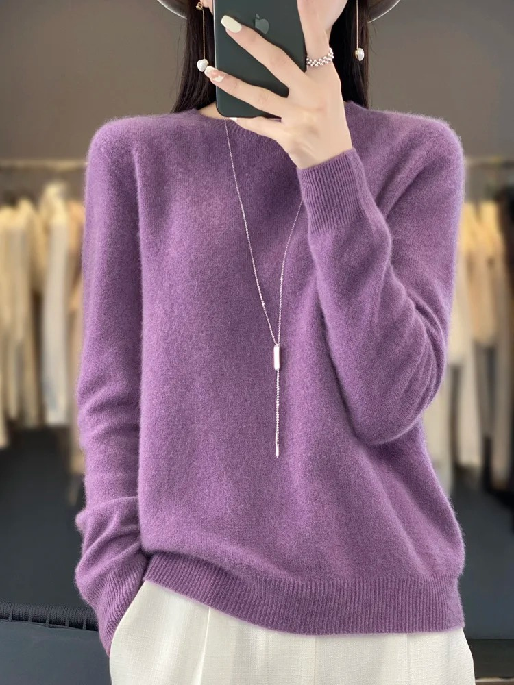 Drune | Pullover Damen Runder Ausschnitt Weicher und Eleganter Strickpullover
