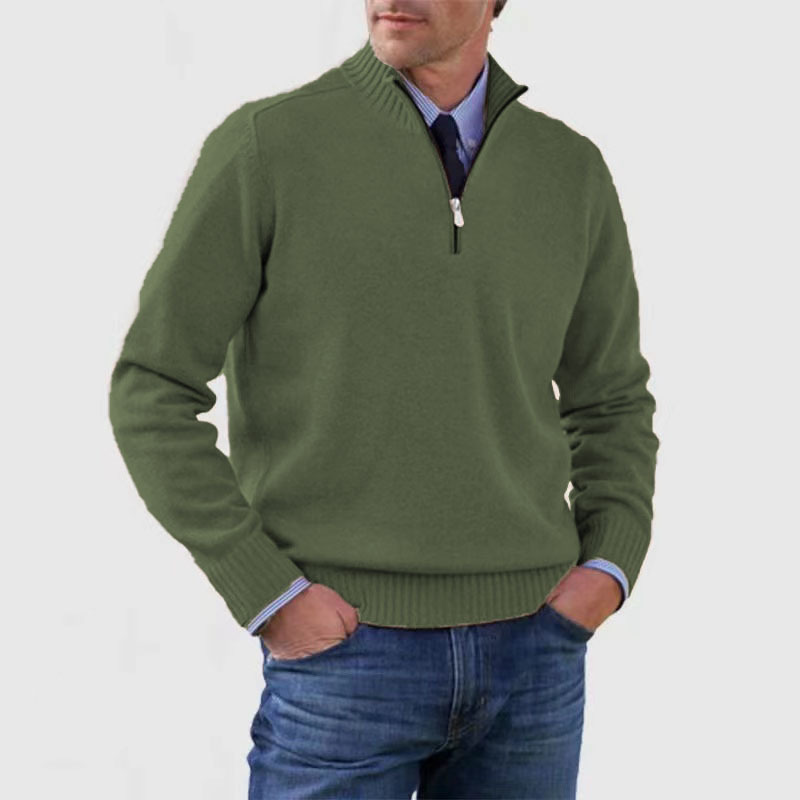 Drune | Herrenpullover Mit Halbem Reißverschluss