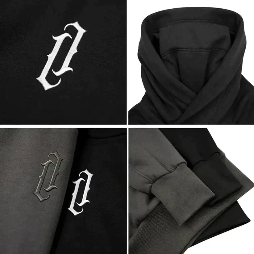Drune | Ninja-Hoodie Mit Doppeltem Ausschnitt