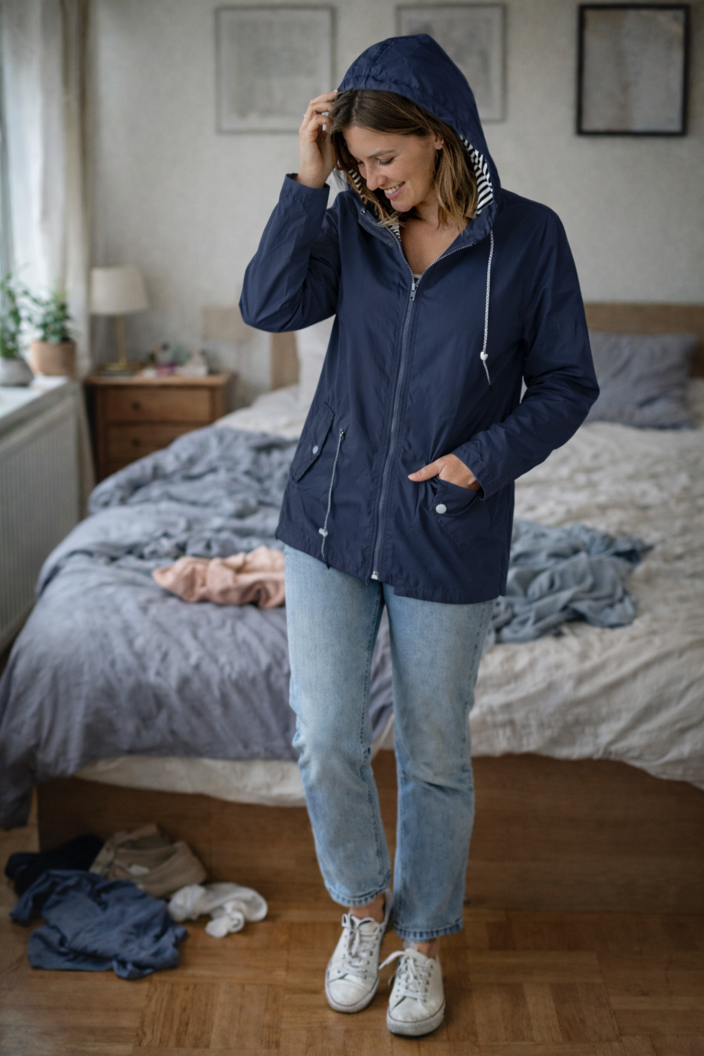 Nora | Damen Regenjacke Leicht mit Kapuze