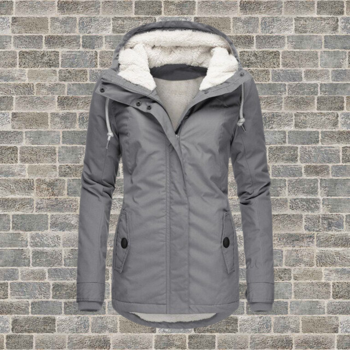 Anja | Neu Plissierter Baumwollmantel mit Kapuze