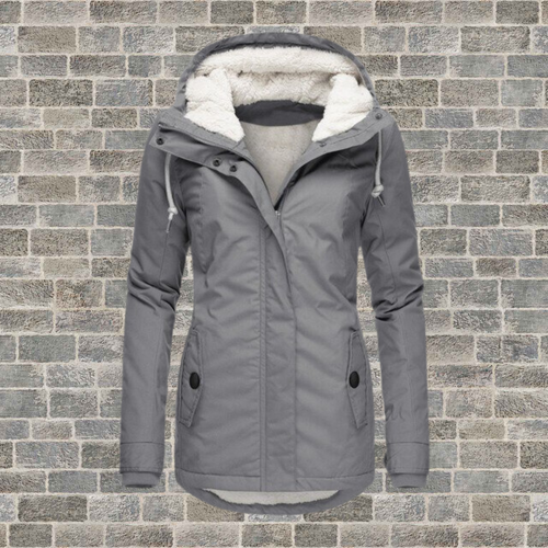 Anja | Neu Plissierter Baumwollmantel mit Kapuze