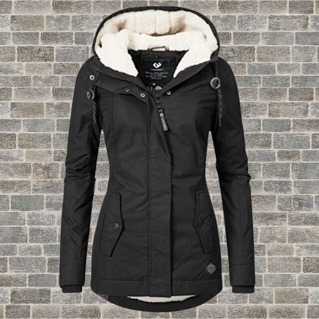 Anja | Neu Plissierter Baumwollmantel mit Kapuze