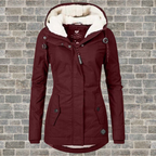 Anja | Neu Plissierter Baumwollmantel mit Kapuze
