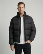 Herren Pufferjacke aus Entenfedern mit Wärme & Kapuze | Drune