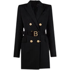 Juliane | Damen-Blazerkleid mit Taillengürtel und Knopfdetails