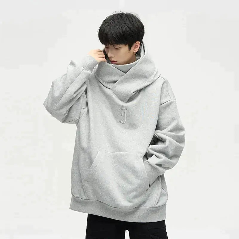 Drune | Ninja-Hoodie Mit Doppeltem Ausschnitt