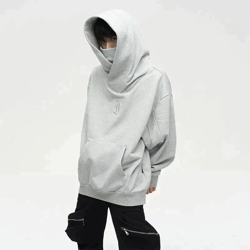 Drune | Ninja-Hoodie Mit Doppeltem Ausschnitt