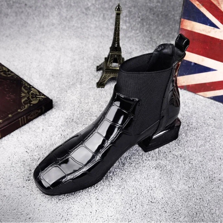 Damen Lederstiefel mit rutschfester Gummisohle