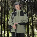 Drune - Unisex Outdoor winddichte und wasserdichte Kapuzenjacken mit langen Ärmeln und farblich passendem Reißverschluss