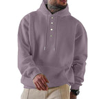 Herren Kapuzenpullover mit Knopfleiste und lässigem Schnitt Drune