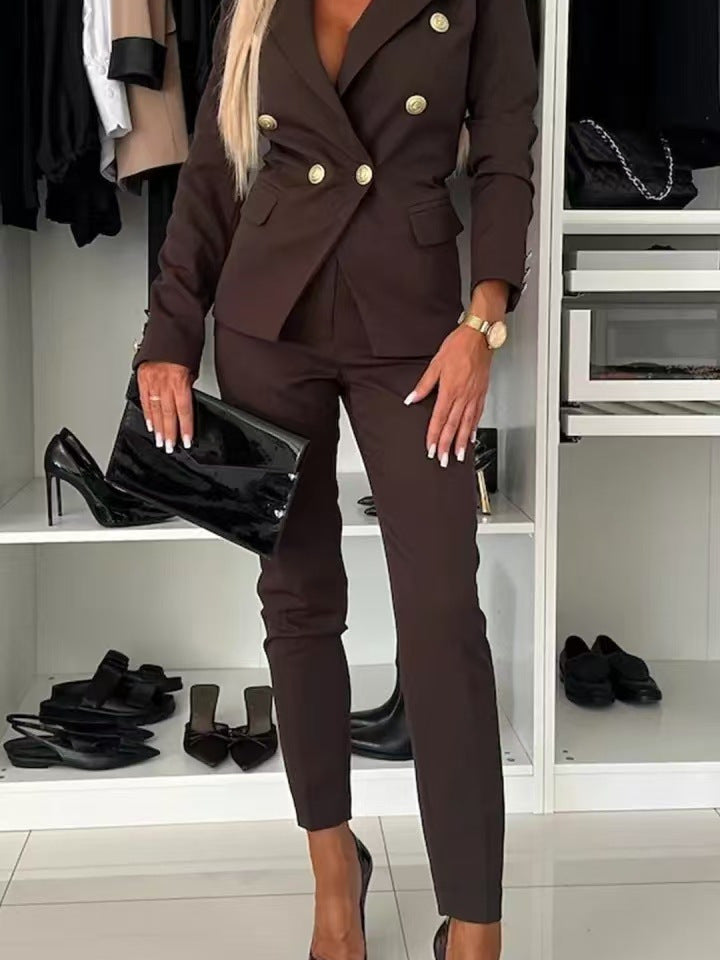 Mareike | Damen elegantes Business-Anzug-Set mit doppelter Knopfleiste und schmaler Passform