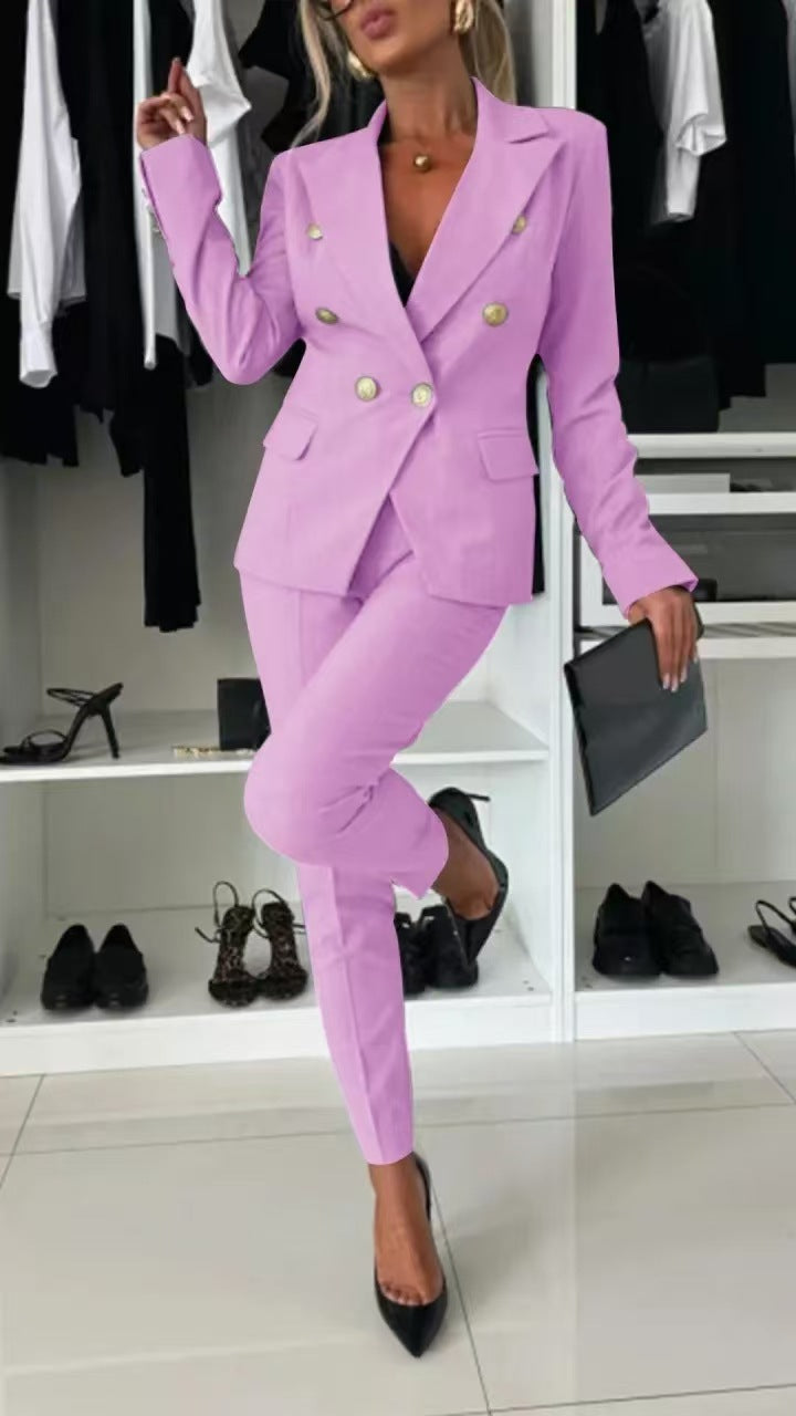 Mareike | Damen elegantes Business-Anzug-Set mit doppelter Knopfleiste und schmaler Passform