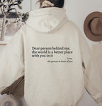 Ella | Liebe Person hinter mir Unisex Hoodie