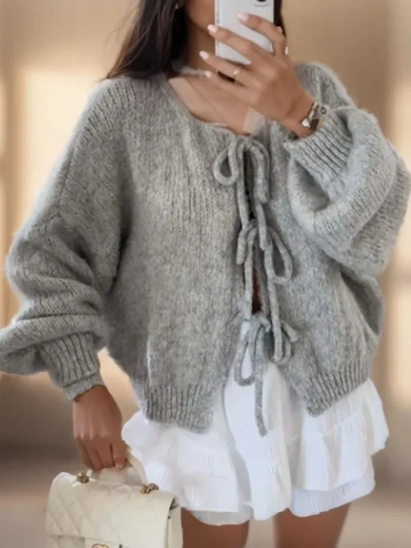 Amelie | Strickcardigan mit Schleifenverschluss für eine bohemian Ausstrahlung