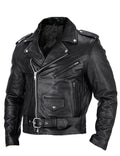 Drune | Lederjacke für Herren | Slim Fit | Stehkragen | Winddichte Motorradjacke