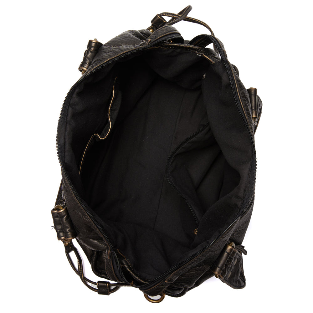 Dörte | Luxus Schwarze Lederhandtasche