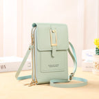 Ulrike | Leder Smartphone Clutch – Damen Handtasche mit Touchscreen-Fenster