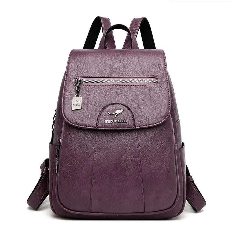 Dorothea | Diebstahlsicherer Lederrucksack Mit Großem Fassungsvermögen Für Damen