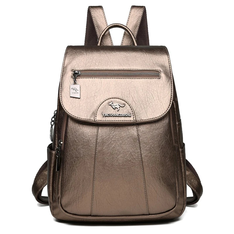 Dorothea | Diebstahlsicherer Lederrucksack Mit Großem Fassungsvermögen Für Damen