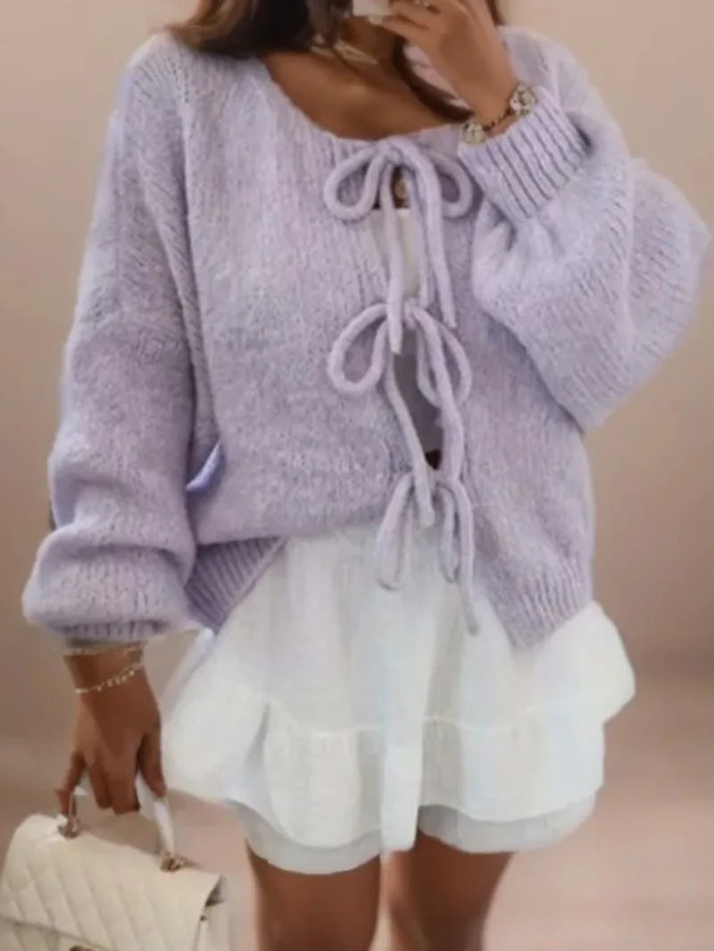 Amelie | Strickcardigan mit Schleifenverschluss für eine bohemian Ausstrahlung