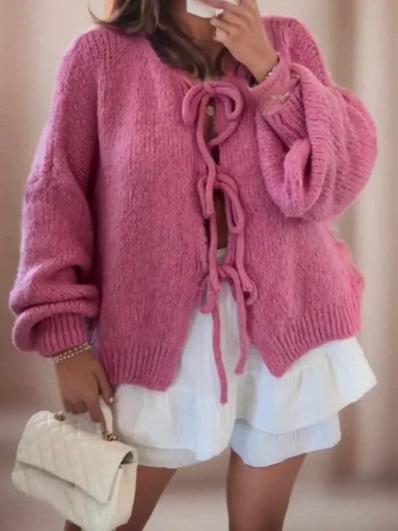 Amelie | Strickcardigan mit Schleifenverschluss für eine bohemian Ausstrahlung