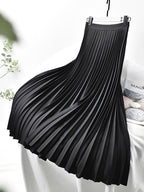 Drune Markendesigner Damen Eleganter Schicker Solider Plisseerock Hohe Taille Luxusmode