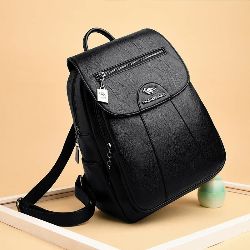 Dorothea | Diebstahlsicherer Lederrucksack Mit Großem Fassungsvermögen Für Damen