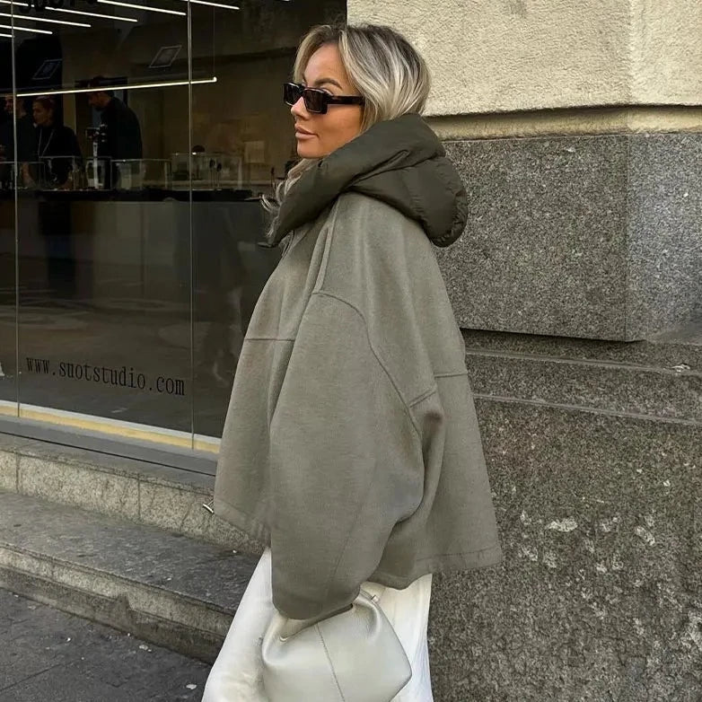 Doris | Lässige lockere Frauen Kapuzenjacke