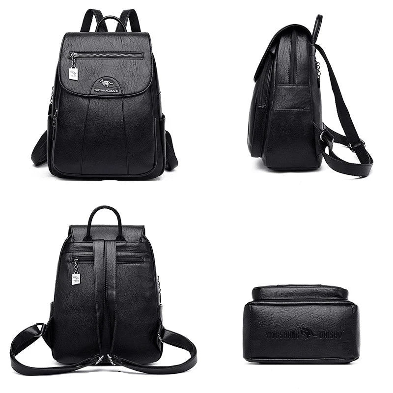 Dorothea | Diebstahlsicherer Lederrucksack Mit Großem Fassungsvermögen Für Damen