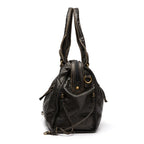 Dörte | Luxus Schwarze Lederhandtasche